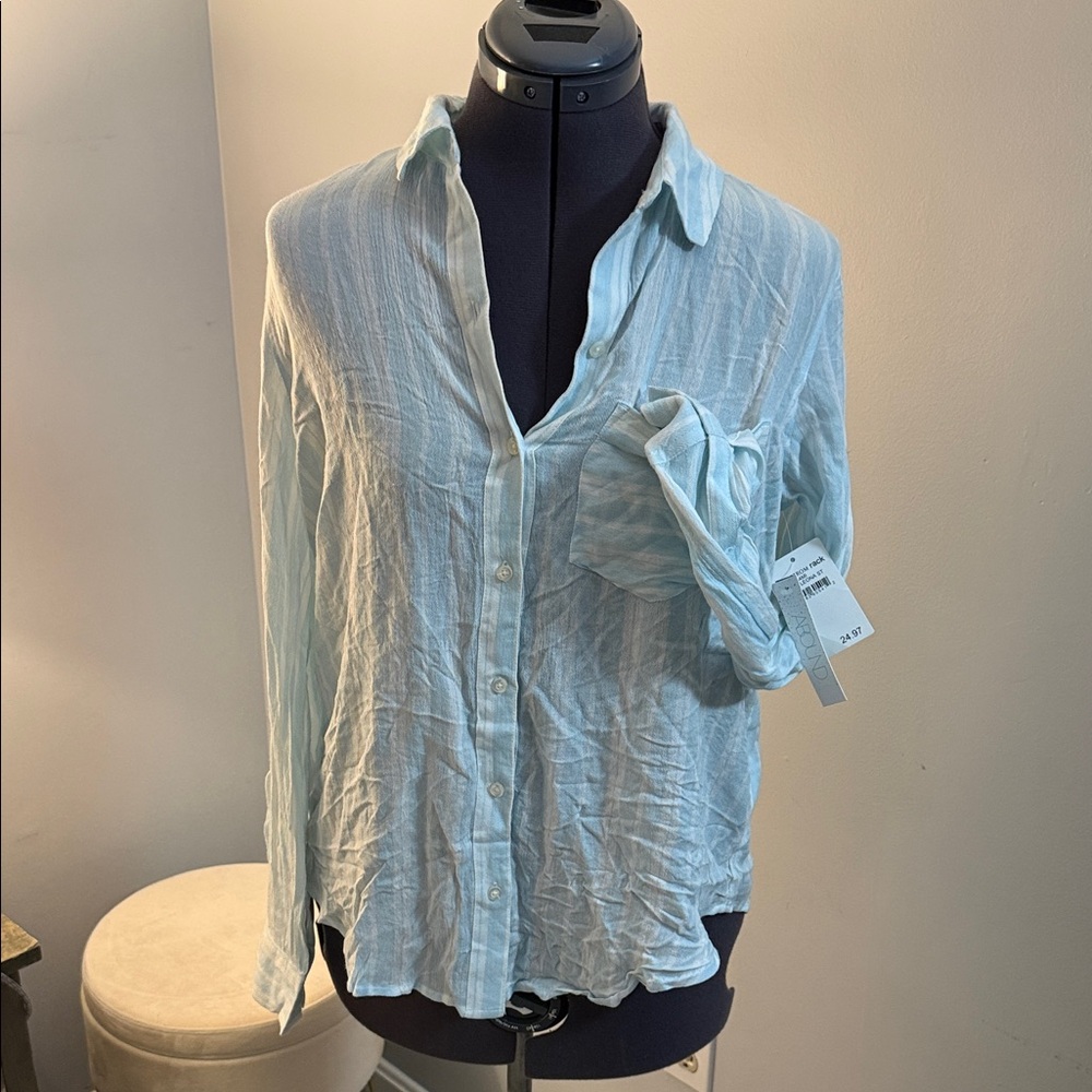 Abound Sky Blue Striped Button-Down Shirt